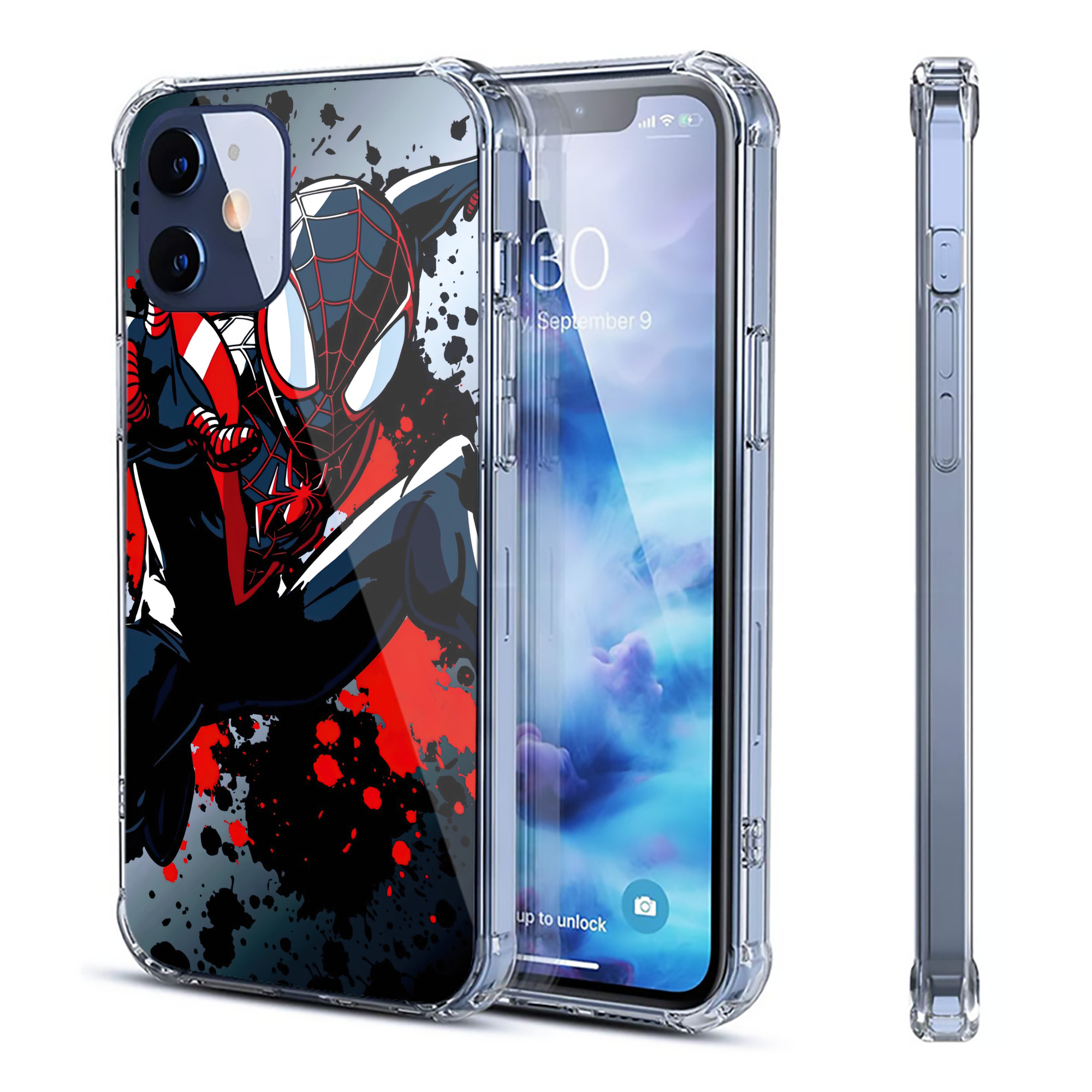 （画像用） Spider Man スパイダーマン 【iPhone 12シリーズ対応】透明スマホケース（クリアソフトケース）